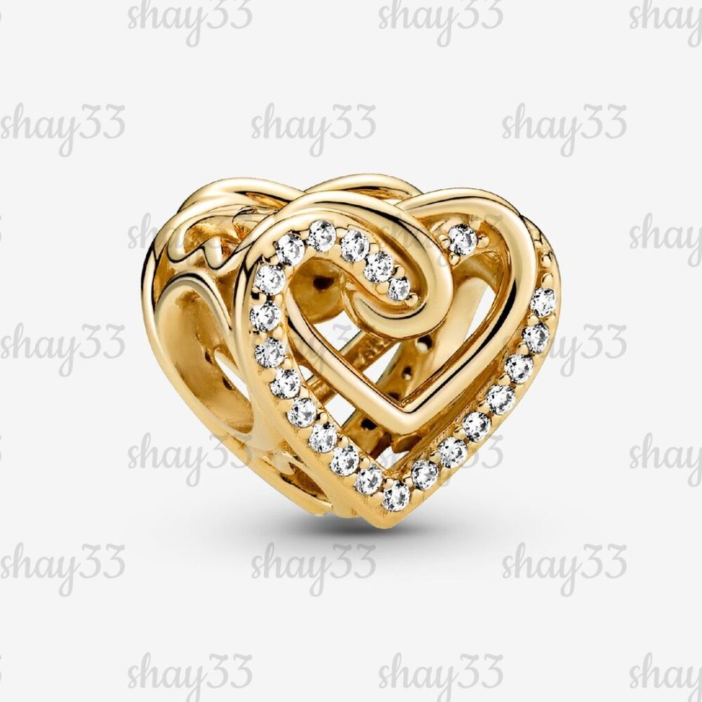 Pandora Sparkling Entwined Hearts Charm